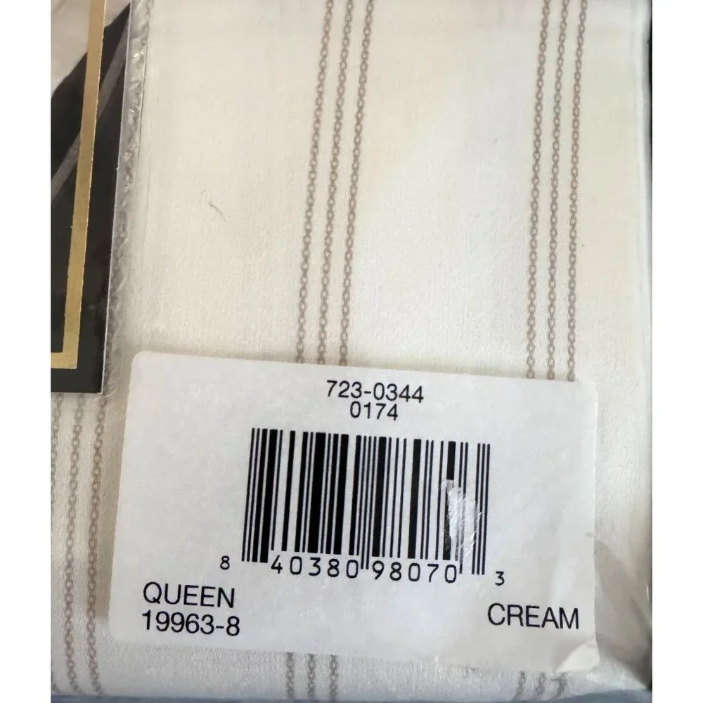 Fieldcrest Heritage 4-Piece Printed Queen Sheet Set 400TC 100% Cotton Chain Stri